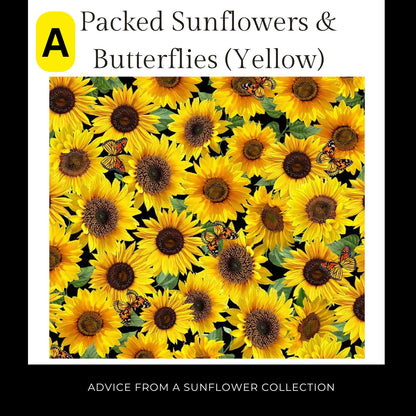 Timeless Treasures Coordinating Advice From a Sunflower Fabric, Sewing, quilting fabric, Cotton Fabric, Sunflower stripe, butterfly