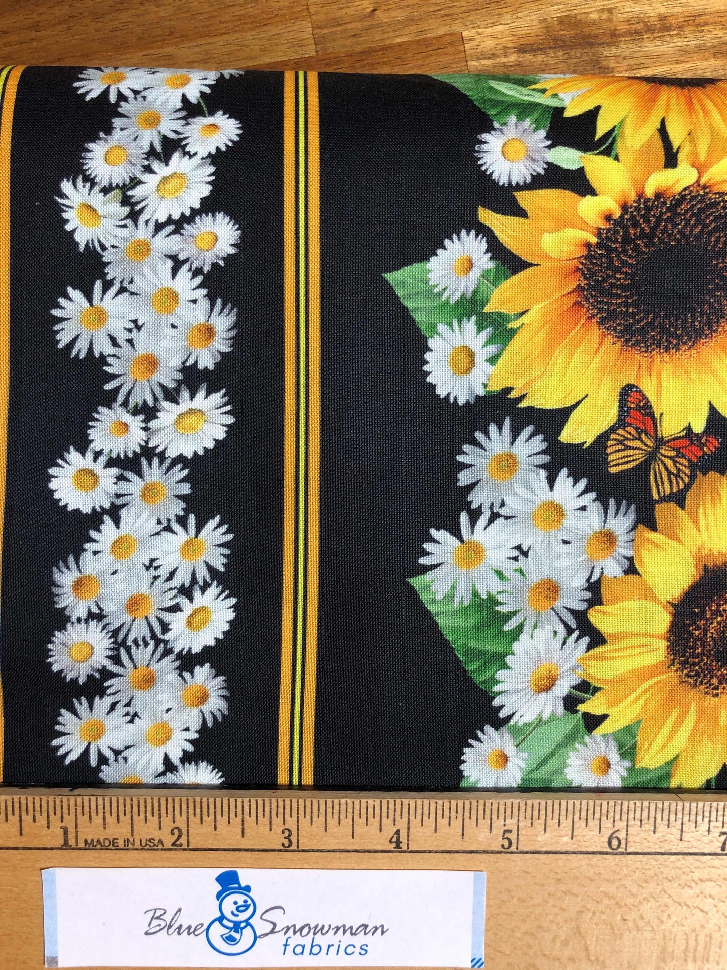 Timeless Treasures Coordinating Advice From a Sunflower Fabric, Sewing, quilting fabric, Cotton Fabric, Sunflower stripe, butterfly