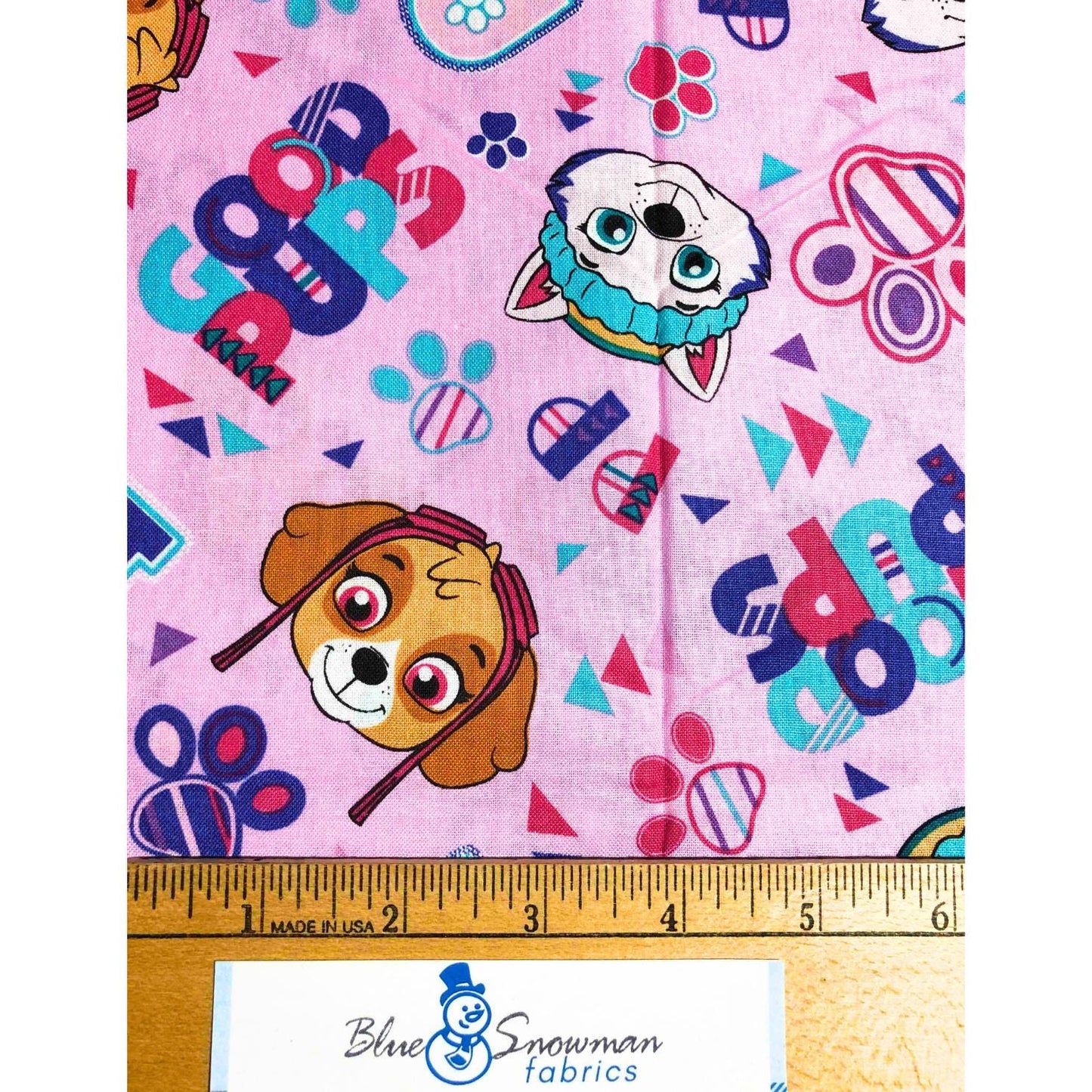 Licensed Paw Patrol Fabric 100% Cotton Fabric, Sewing, quilting fabric, fabric for kids, fabric for girls, Good Pups, pink Paw Patrol