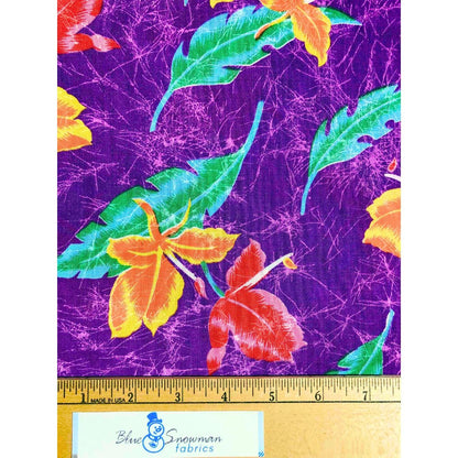 Purple Hawaiian Floral Fabric, Sewing, quilting fabric, Cotton Fabric, purple floral