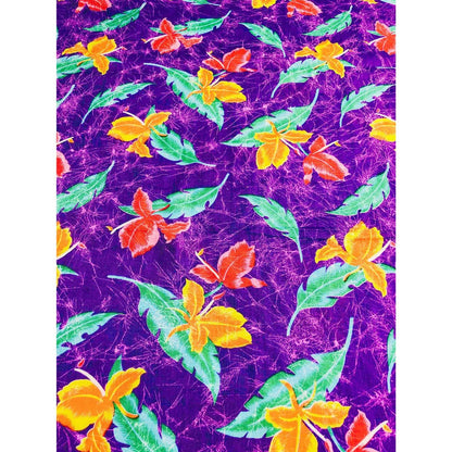 Purple Hawaiian Floral Fabric, Sewing, quilting fabric, Cotton Fabric, purple floral