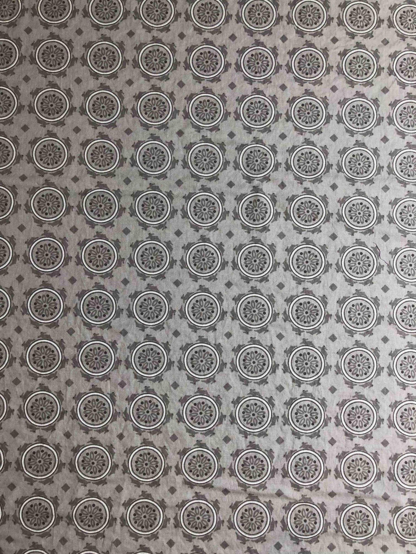 Moda Gray Medallion Geometric Fabric, quilting fabric, Sewing, crafting, Jubilee, fabric with circles