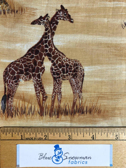 Safari Fat Quarter, Giraffe Fabric, Zebra fabric, quilting fabric, Sewing, crafting