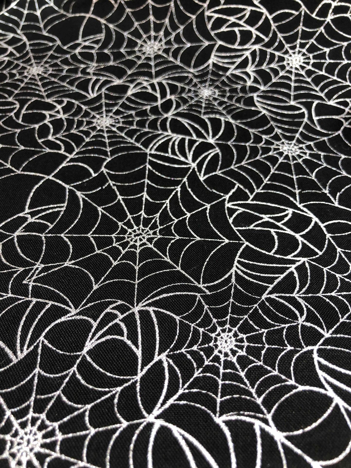 Halloween Metallic Spider Web Fabric, 100% Cotton Fabric, Sewing, quilting fabric, crafting fabric, Halloween fabric, Trick or Treat, RTC