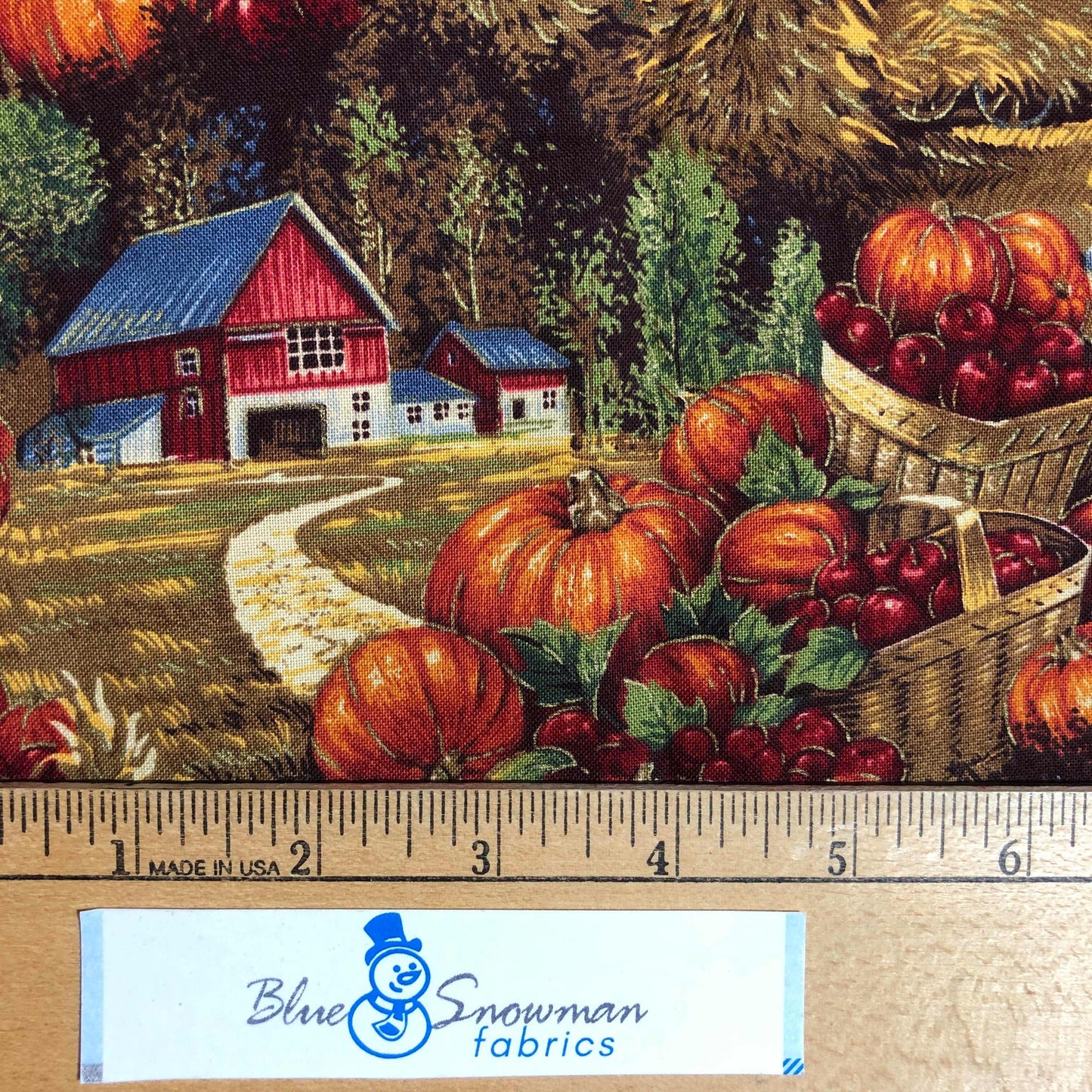 Cranston Fall Harvest Pumpkin Farm Scenic Fabric,  100% Cotton Fabric, Sewing, quilting, pumpkin fabric,  autumn fabric, fall fabric