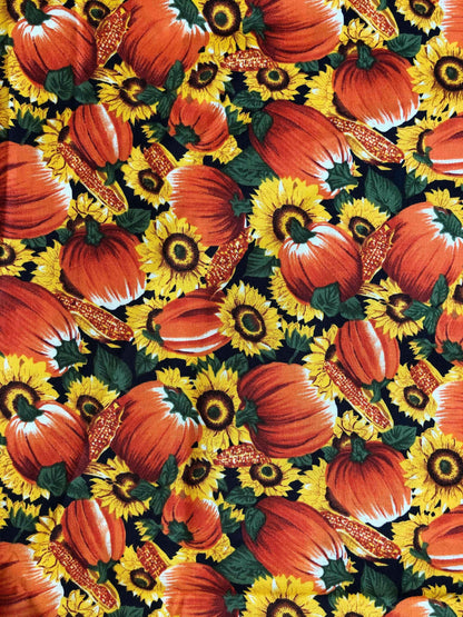 Robert Kaufman Pumpkin Patch Fabric 100% Cotton quilting fabric, Sewing, crafting, fall fabric print, sunflower, corn