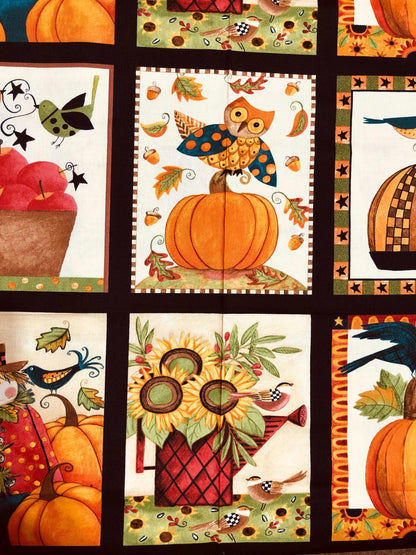 Give Thanks II Fall Fabric,  100% Cotton Fabric, Sewing, quilting, autumn fabric, double border fabric