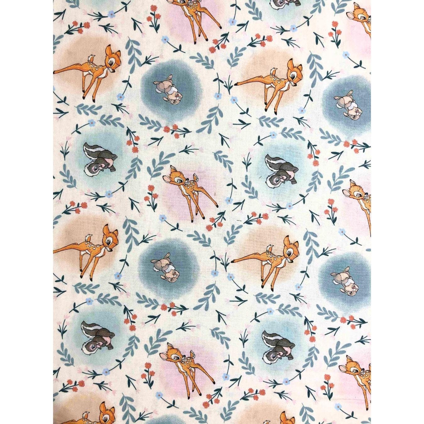 Licensed Disney Bambi Fabric, Cotton Fabric, Sewing, quilting fabric, fabric for kids, children's fabric, Disney fabric, Springs Creative