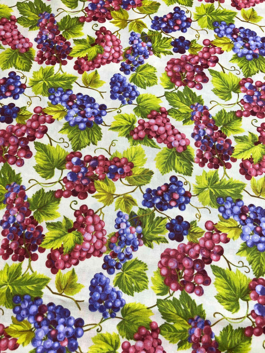 Grape Leaf Fabric,  100% Cotton Fabric, Sewing, quilting fabric, Spring fabric, novelty fabric, wine decor, kitchen fabric, fruit fabric