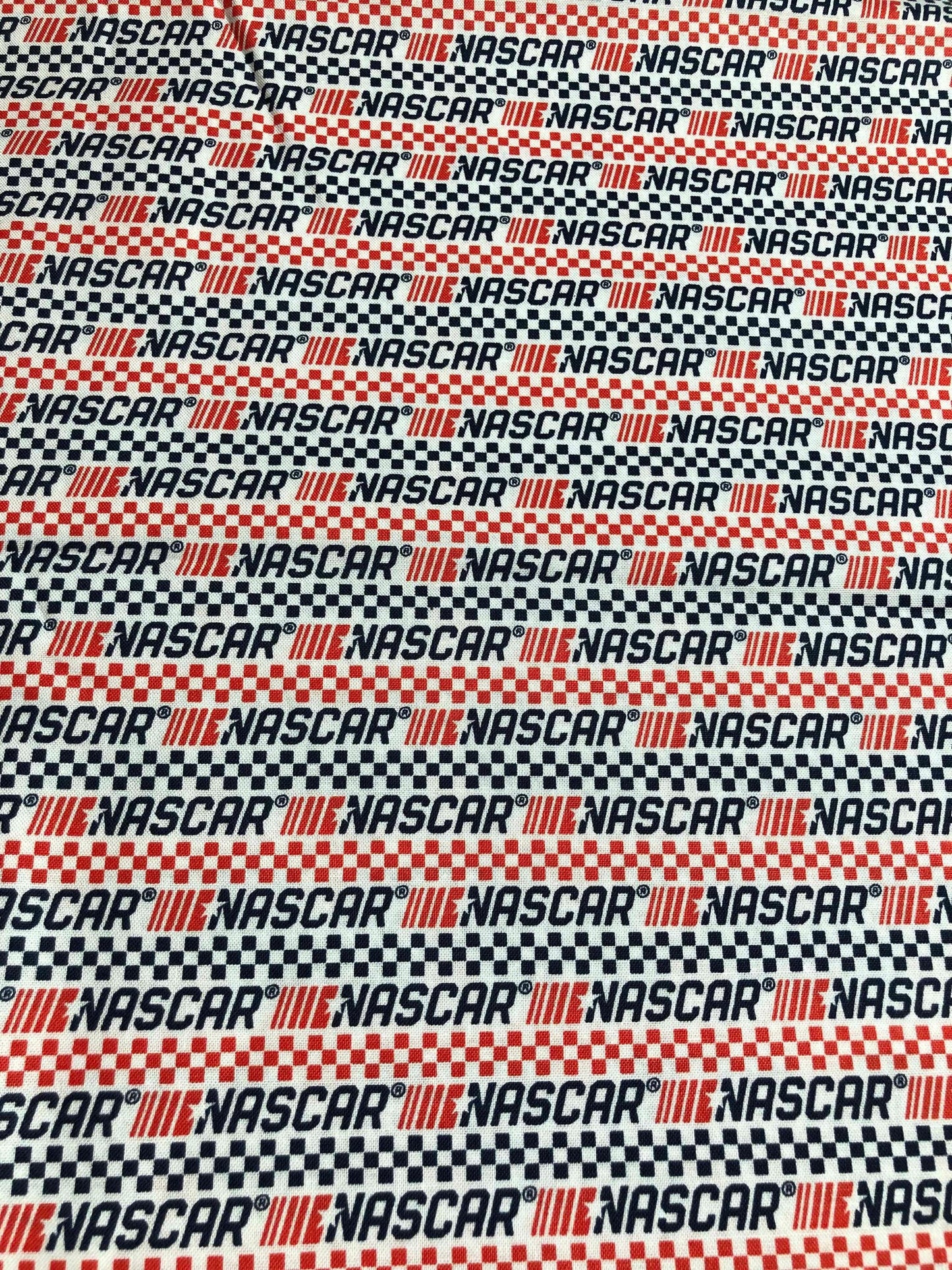 Licensed NASCAR Fabric,  100% Cotton Fabric, Sewing, checkered flag, NASCAR racing fabric, fabric for boys, fabric for men, mancave