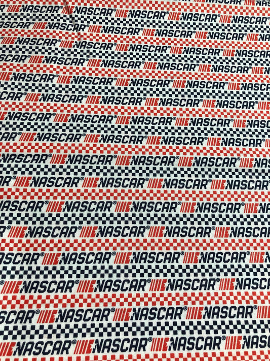 Licensed NASCAR Fabric,  100% Cotton Fabric, Sewing, checkered flag, NASCAR racing fabric, fabric for boys, fabric for men, mancave