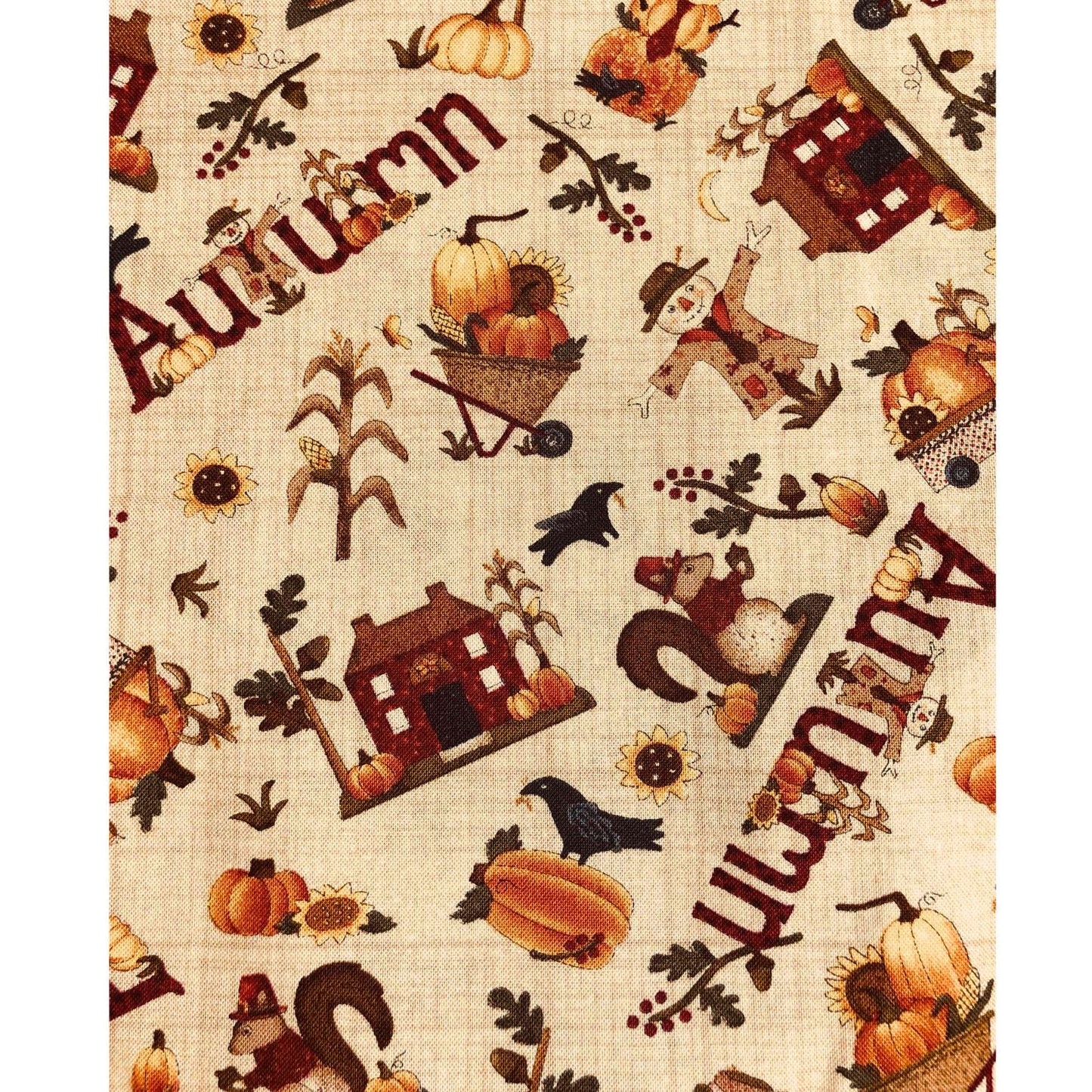 Henry Glass Buttermilk Basin Fall Fabric,  100% Cotton Fabric, Sewing, quilting, autumn fabric, pumpkin fabric