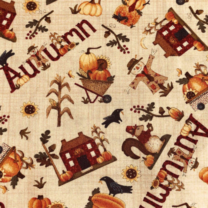 Henry Glass Buttermilk Basin Fall Fabric,  100% Cotton Fabric, Sewing, quilting, autumn fabric, pumpkin fabric