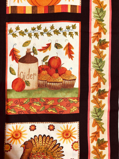 Give Thanks II Fall Fabric,  100% Cotton Fabric, Sewing, quilting, autumn fabric, double border fabric