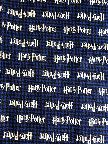 Licensed Harry Potter fabric, Sewing, quilting, Blue houndstooth fabric, crafting, Camelot Fabrics, wizard, JK Rowling