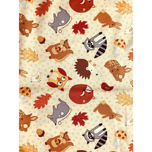 Northcott Autumn Welcome Fall Fabric, Cotton Fabric, Sewing, quilting, autumn fabric, woodland animals, fabric for kids, Deborah Edwards