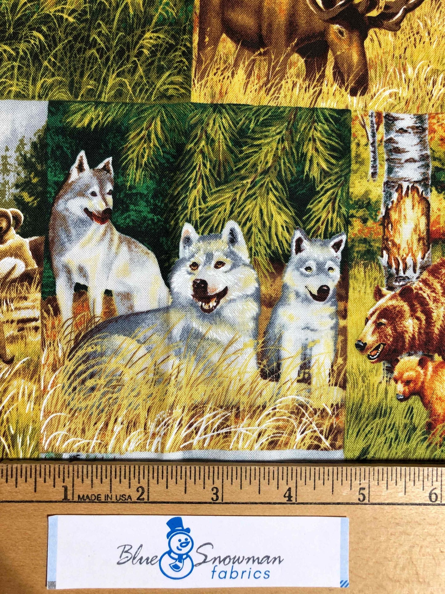 Hancock Fabrics Wildlife Fabric, Sewing, quilting, crafting, fabric for men, autumn fabric, fall fabric, bear fabric, deer fabric, wolf