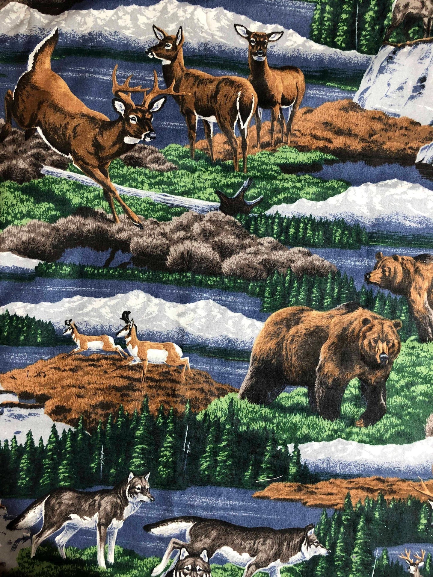 Cranston Fabrics Wildlife Fabric, Sewing, quilting, crafting, fabric for men, autumn fabric, fall fabric, bear fabric, deer fabric