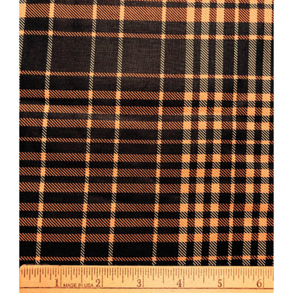 Fall Plaid Fabric, Halloween Plaid, Orange Plaid, Sewing, decor fabric