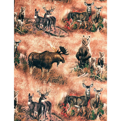 Springs Creative Fabrics Northern Rim, Wildlife Fabric, Sewing, quilting, crafting, fabric for men, deer fabric, Moose Fabric