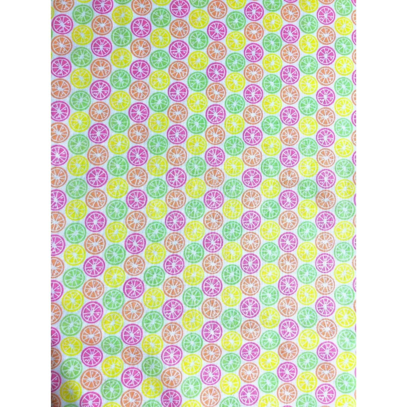 Emma & Mila Pastel Citrus Fruit Fabric, 100%Cotton Fabric,  Sewing, quilting fabric, citrus slices, yellow fabric