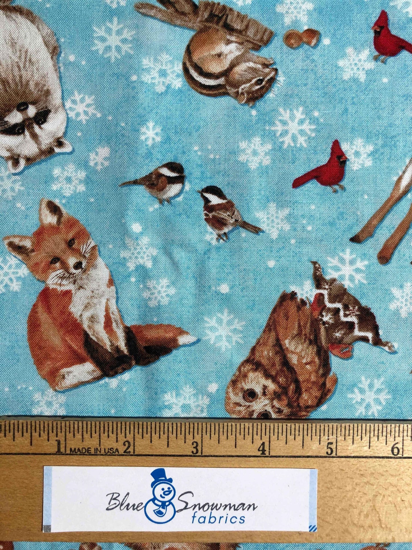 Studio E Winterwood Fabric, Woodland animals sewing fabric, quilting, winter fabric, fox fabric, deer fabric, chipmunk, cardinal, owl