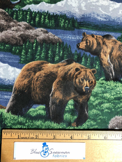 Cranston Fabrics Wildlife Fabric, Sewing, quilting, crafting, fabric for men, autumn fabric, fall fabric, bear fabric, deer fabric