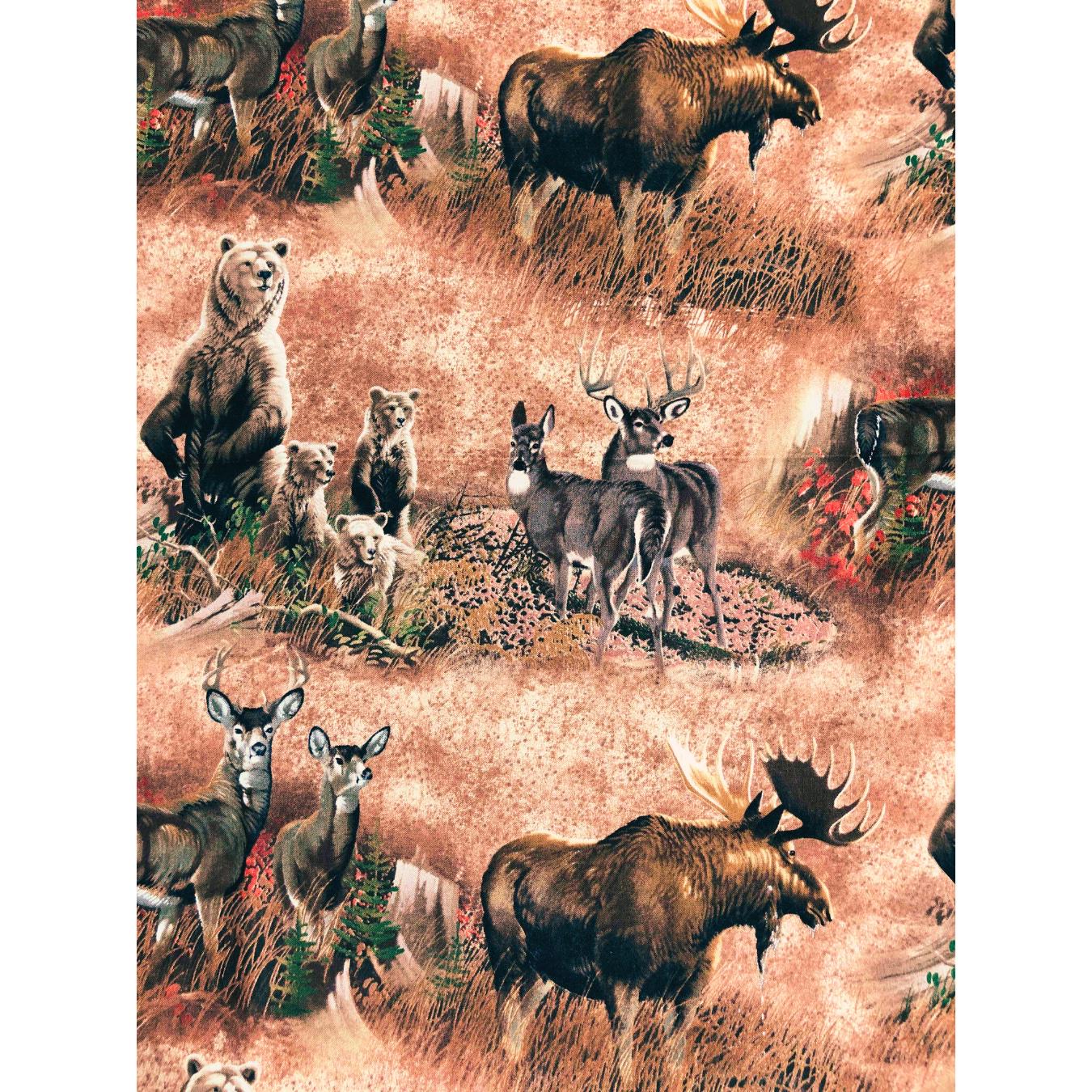 Springs Creative Fabrics Northern Rim, Wildlife Fabric, Sewing, quilting, crafting, fabric for men, deer fabric, Moose Fabric