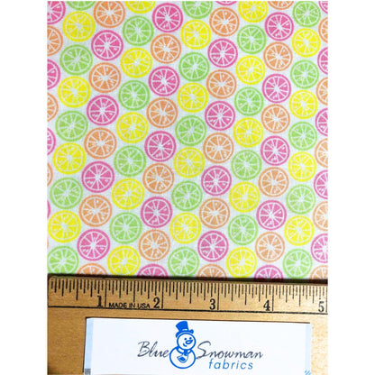 Emma & Mila Pastel Citrus Fruit Fabric, 100%Cotton Fabric,  Sewing, quilting fabric, citrus slices, yellow fabric