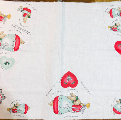 Vintage Daisy Kingdom Girl's Christmas Collar Panel, Christmas Fabric, holiday fabric, Sewing, quilting, doll clothes panel