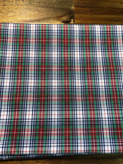 Red & Green Plaid Shirting Fabric by the Yard, apparel fabric, Sewing, crafting, lightweight fabric, fabric for men, Christmas plaid