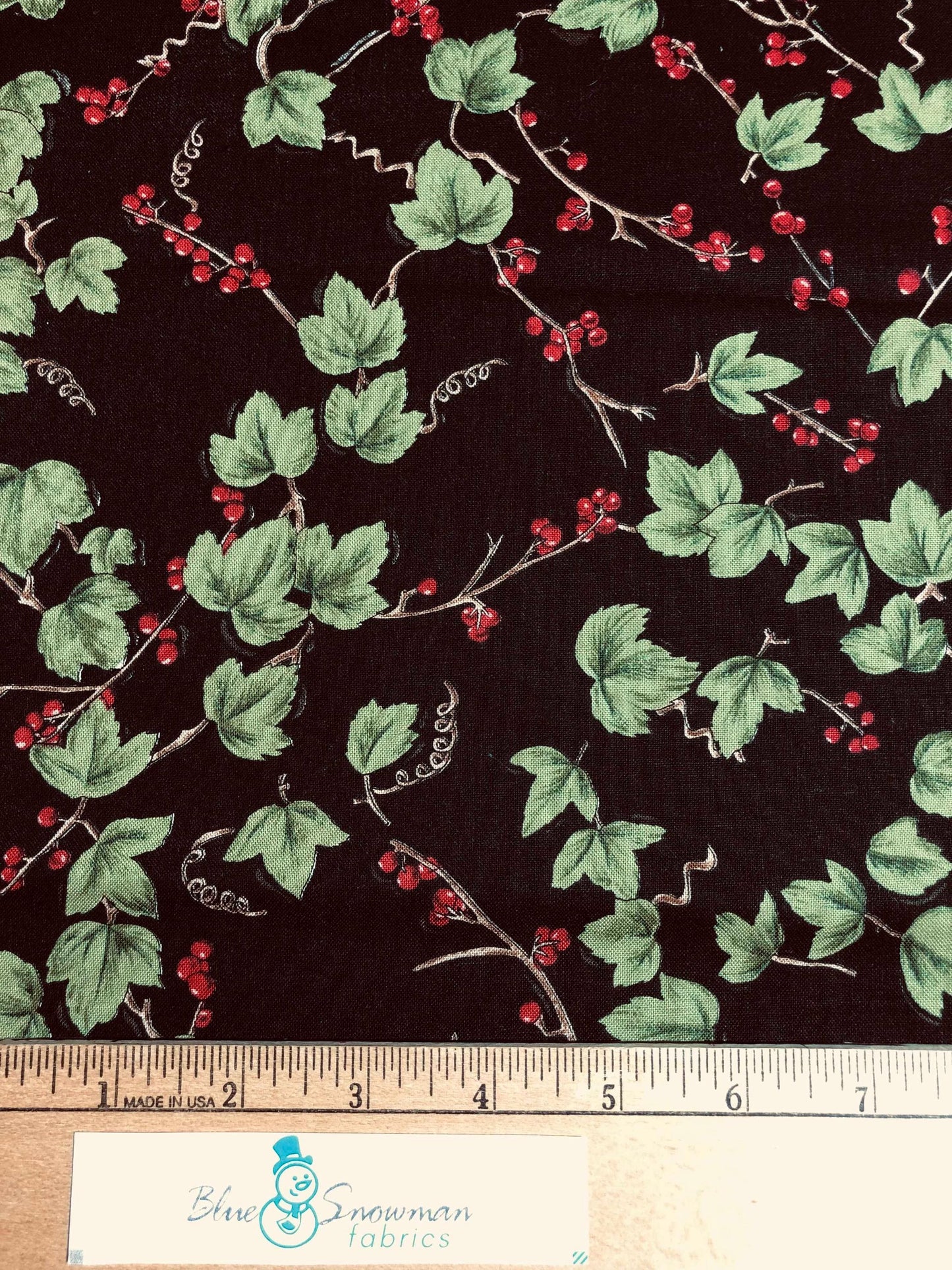 Marcus Brothers Holly and Ivy Christmas Fabric, sewing fabric, quilting, holiday fabric, Karen Jarrar