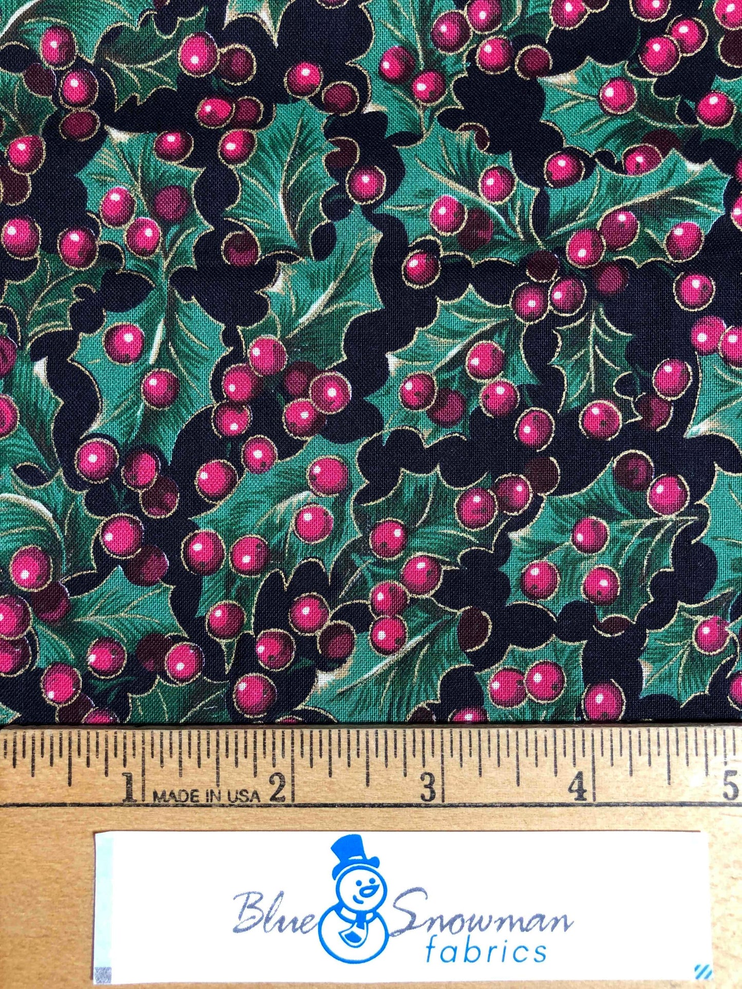 Cranston Holly Berry Christmas Fabric, sewing fabric, quilting, holiday fabric, red Christmas, craft fabric