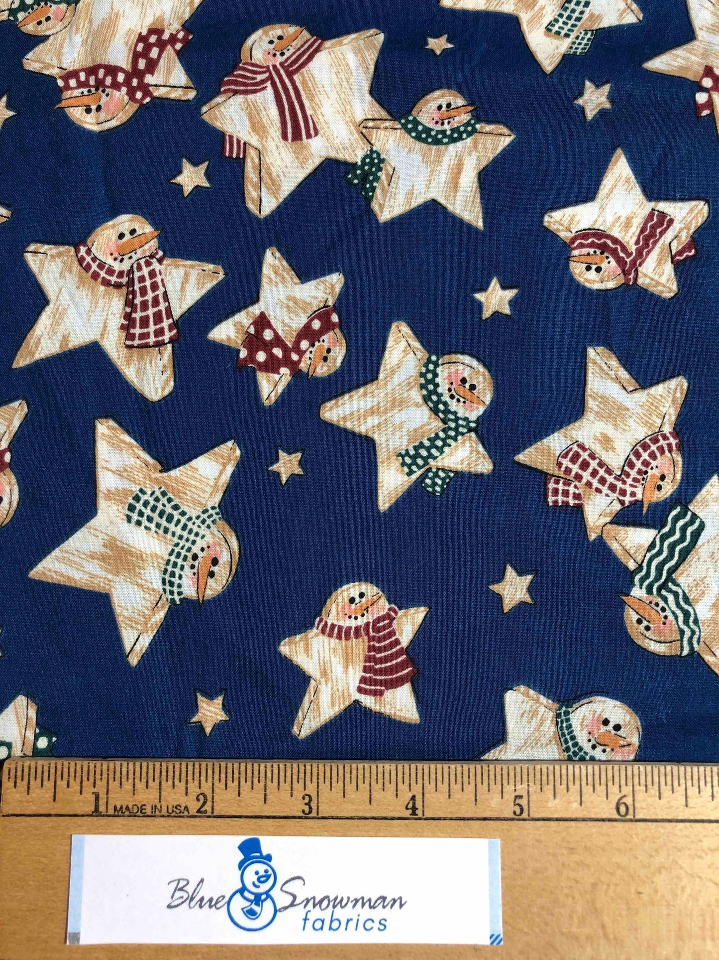 Christmas Star Fabric, Country Christmas, Wooden stars, sewing fabric, quilting, holiday fabric, Fabric Remnant