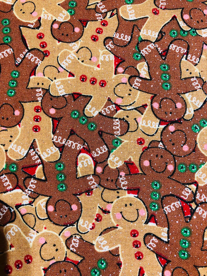 Glitter Gingerbread Fabric, Christmas Fabric, sewing fabric, quilting, holiday fabric, Christmas Gingerbread Man, Joann Fabrics