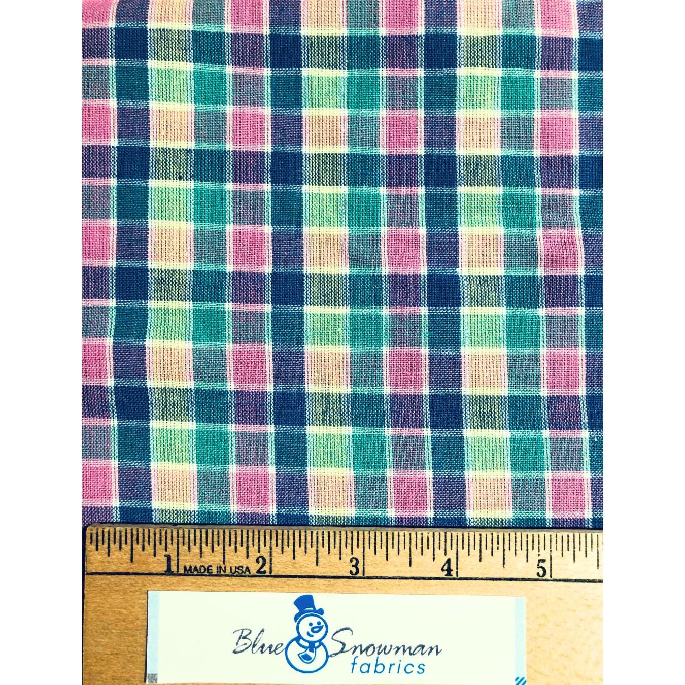 Pastel Plaid, Fabric by the Yard, Easter Plaid, Pink Plaid, Sewing, crafting, Easter decor, woven plaid