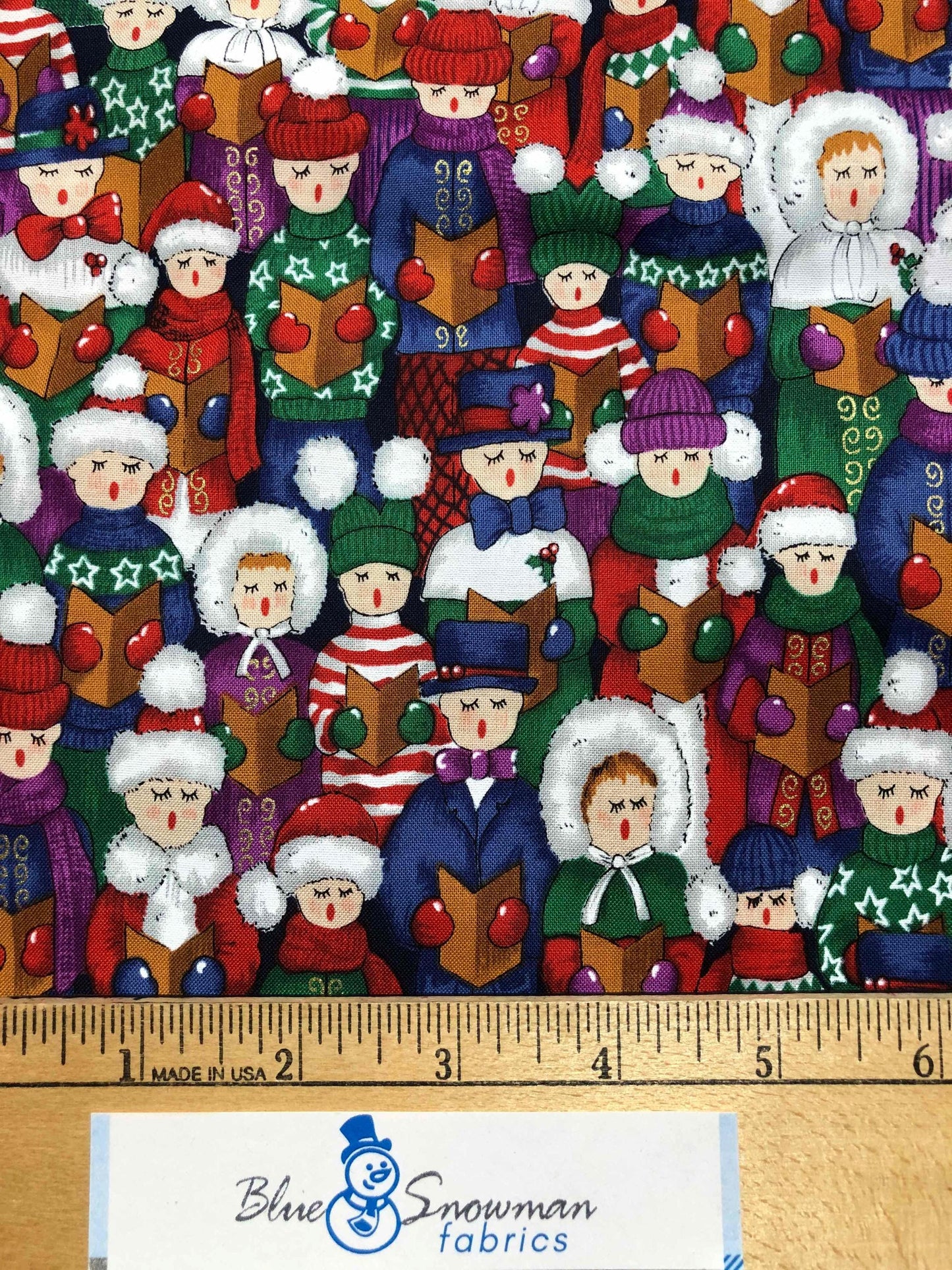 Vintage Christmas Carolers Fabric, Christmas singers, Noel, Blank Textiles, sewing fabric, quilting, holiday fabric, purple Christmas fabric