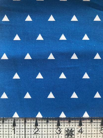 Blue with Triangles 100% Cotton Quilter's Showcase Fabric, quilting fabric, Sewing, Patriotic fabric, crafting, Royal blue, geometric shapes