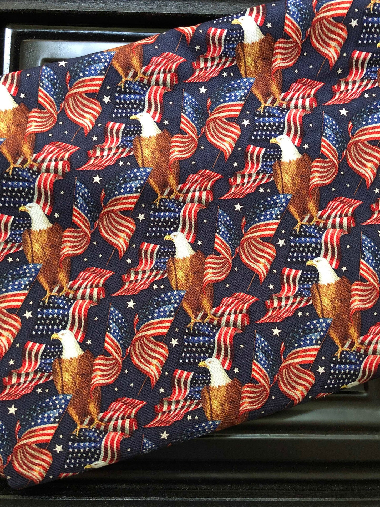 American Pride Bald Eagle Patriotic Fabric 100% Cotton, Fabric by the Yard, quilting, Sewing, 4th of July, flag fabric, Springs Creative