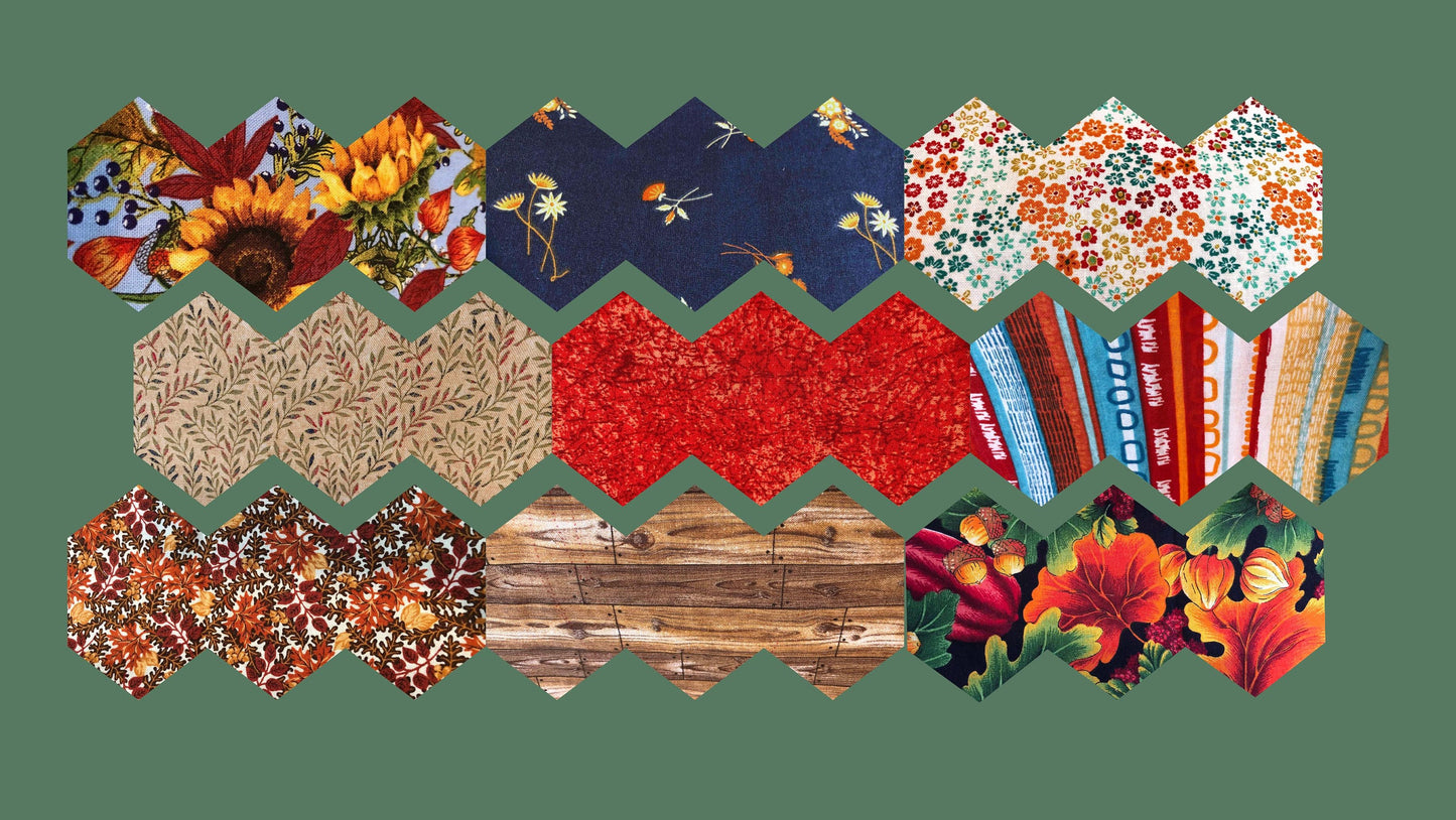 Half Dozen Fall Mystery Fabric Bundle, Remnant Bundle, Fabric Grab Bag, Autumn Fabrics