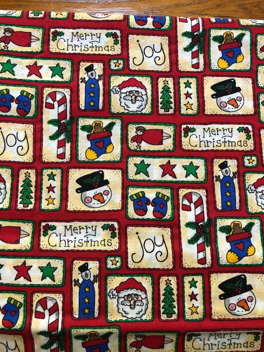 Merry Christmas Holiday Fabric 100% Cotton, General Fabrics, quilting fabric, Sewing, crafting, fabric by the yard, Little Bit of Xmas III