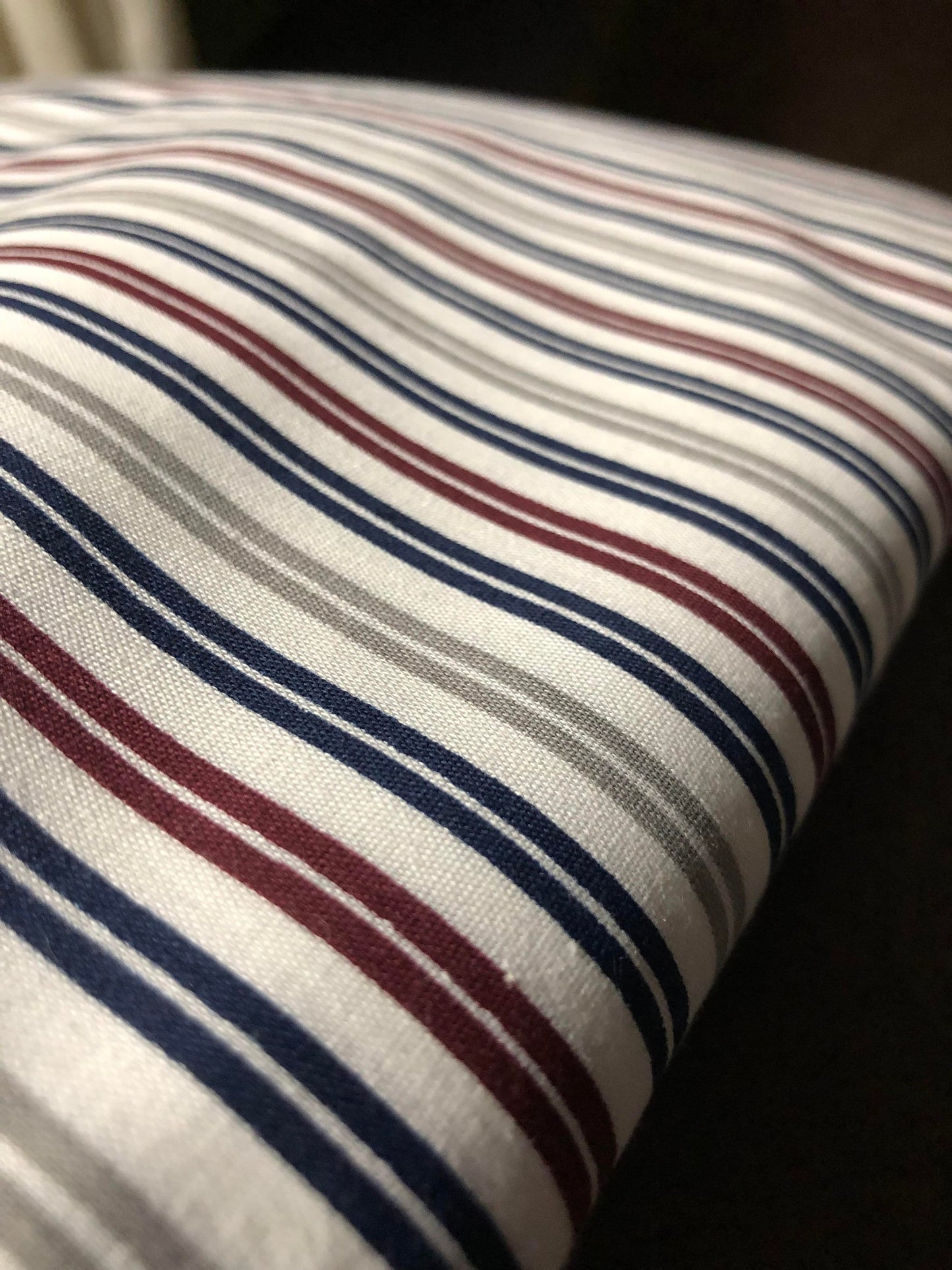 Wide Stripe Fabric by the Yard, sewing,  60 in  fabric, Navy stripe fabric, burgundy stripe fabric