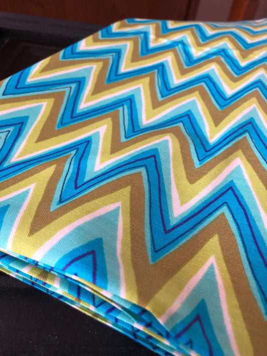 Chevron Fabric 100% Cotton Fabric by the Yard, sewing, quilting fabric, Junebee, Ink & Arrow, Teal chevron, green chevron