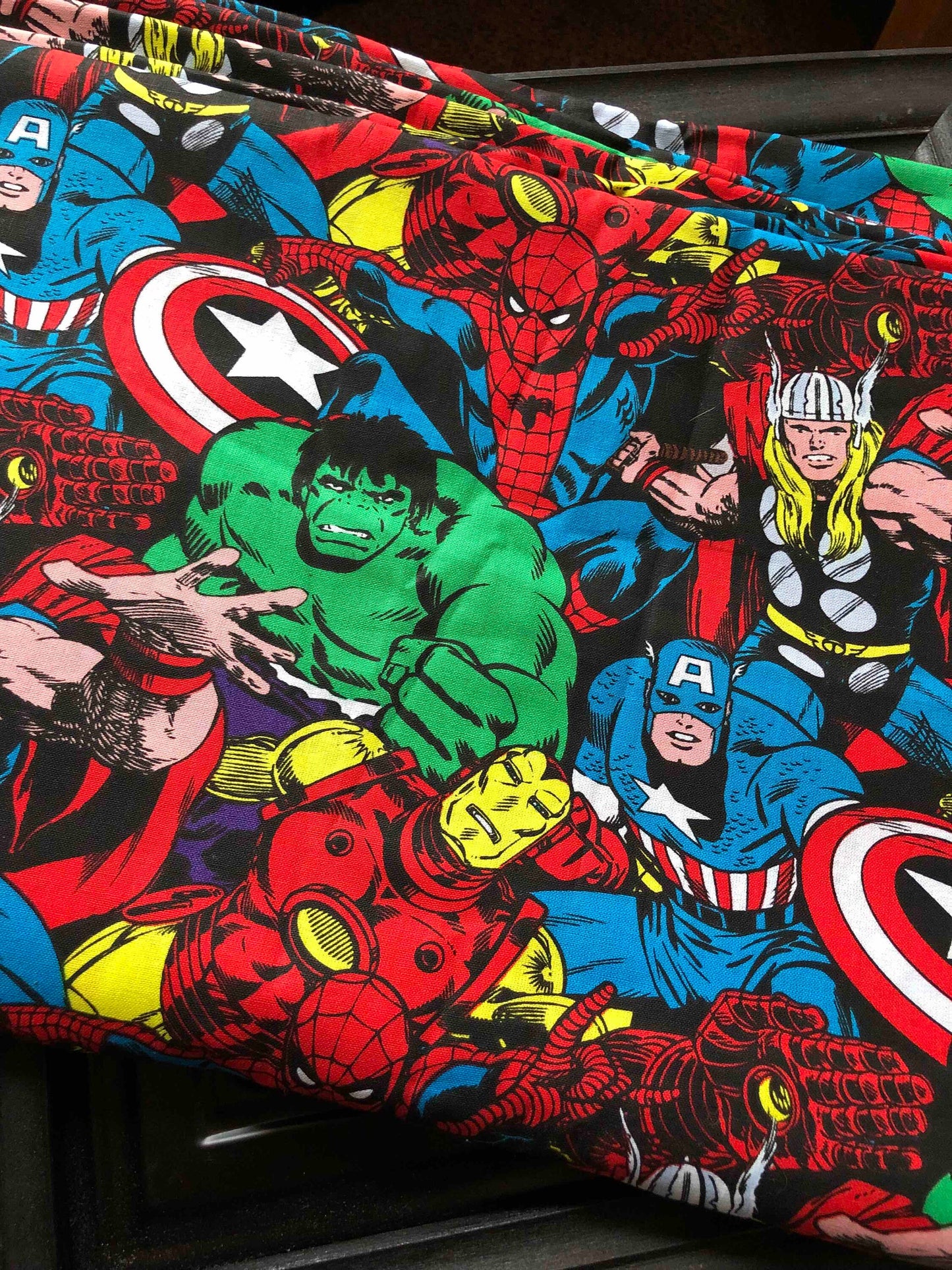 Marvel Comic Fabrics by Springs Creative, Fabric by the Yard, quilting fabric, sewing fabric, Children&#39;s fabric, Hulk, Ironman, Spiderman